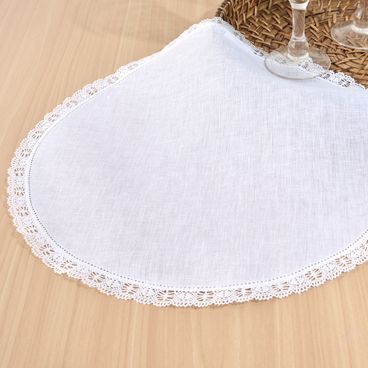 Toalha de Bandeja Hannah 40 Cm Red - Branco