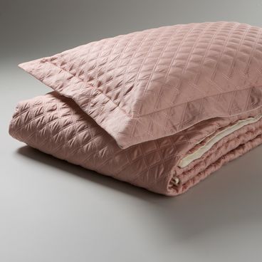 Colcha 400 Fios Fascino Dupla Face - Rose / Marfim