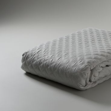 Colcha 400 Fios Fascino Dupla Face - Prata / Azul Escuro
