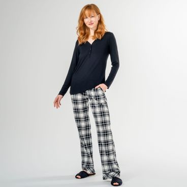 Pijama Diana - Preto / Branco