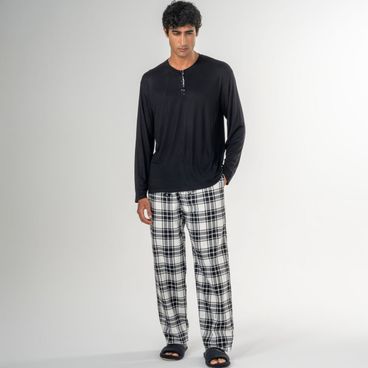 Pijama James - Preto / Branco