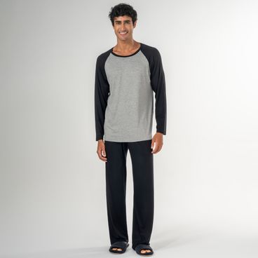 Pijama Aleks - Preto / Cinza