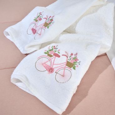 Kit Banho e Rosto Wildflower - Branco / Rosa