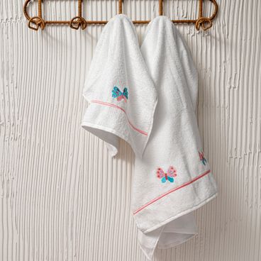 Kit Banho e Rosto Infantil Butterflies - Branco / Rosa